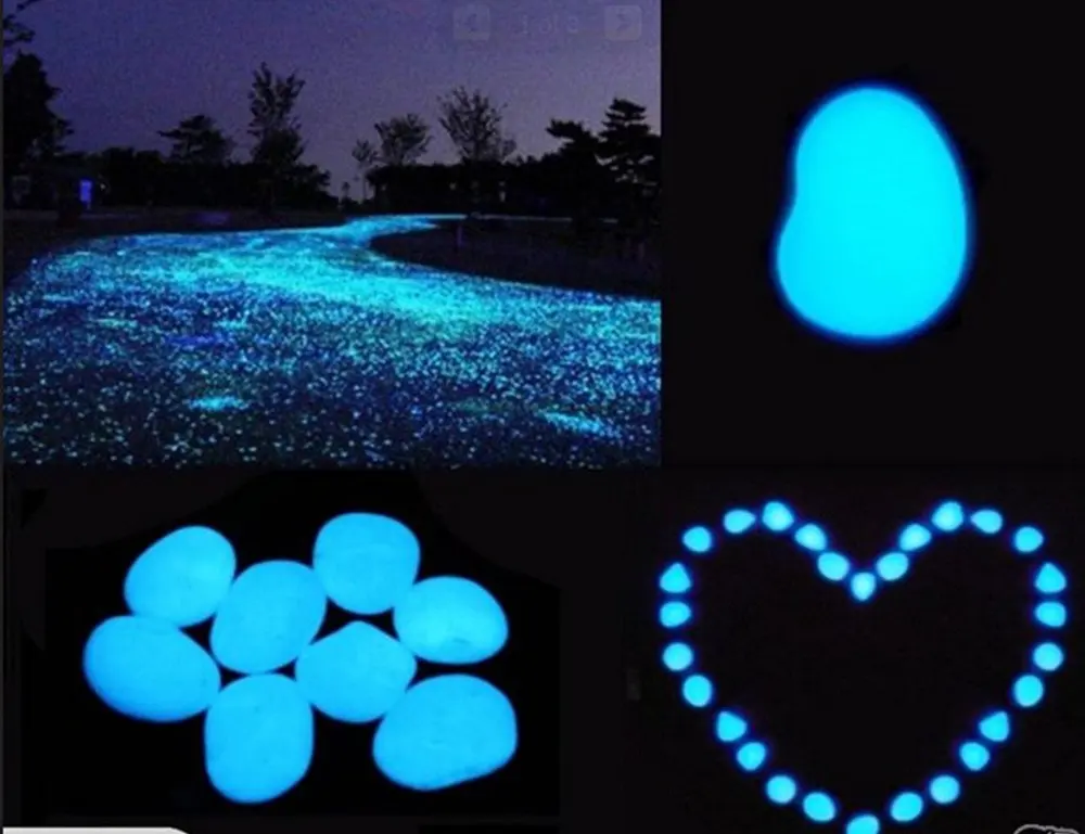 100pcs Bag Luminous Cobblestones Pebbles Stones Glow In The Dark For 1 X Pack Of Blue Glow In The Dark Pebbles 100pcs