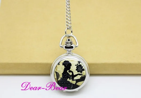 6028 s) Серебро Victorian Lady играть в Шахматы Часы Цепочки и ожерелья карманные часы, торговля, 12 штук в упаковке