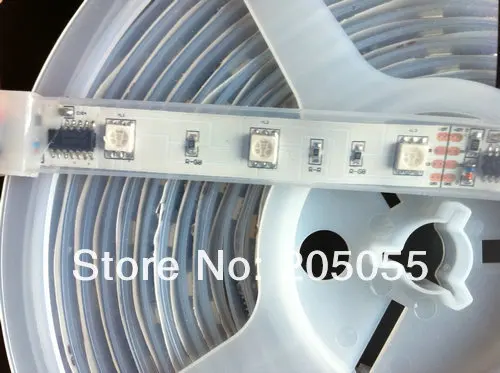 5 M Водонепроницаемый IP67 IC WS2801 SMD5050 цветная светодиодная лента с эффектом "Бегущая Волна" Светодиодные ленты 5 м, 12 В, 36 светодиодный/M 180 светодиодный+ программируемый, с поддержкой SD карт Контроллер T1000S