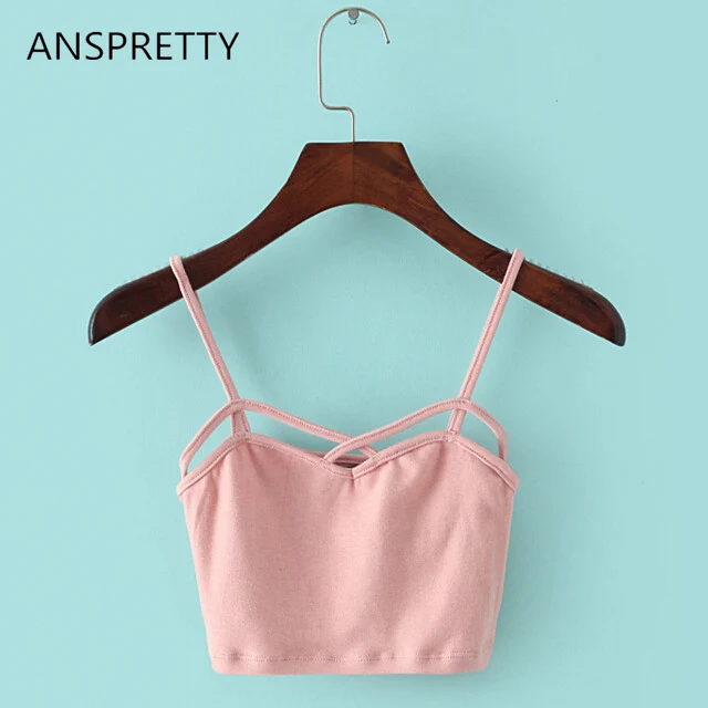 Anspretty одежда одиннадцать цвета для женщин летние топики Открытый верх Короткие