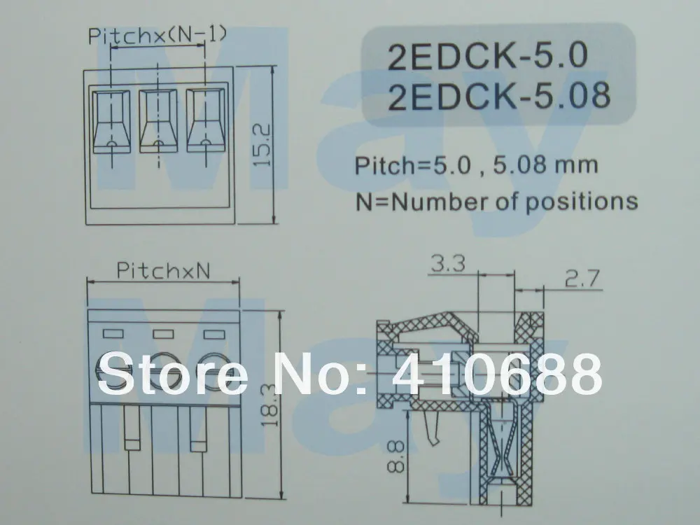 180 шт. 6way/Pin шаг 5.08 мм Клеммная колодка Разъем вставные Тип зеленый 2edck-2edcv-5.08