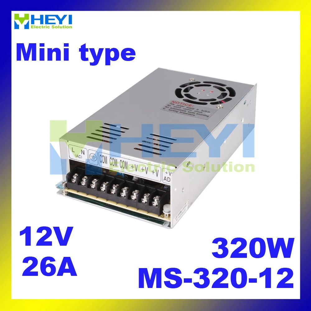 CE утвержден Миниатюрный конвертер ms-320-12 светодиодный драйвер AC-DC 320 Вт 12vdc 26a моделью коммутации источника питания