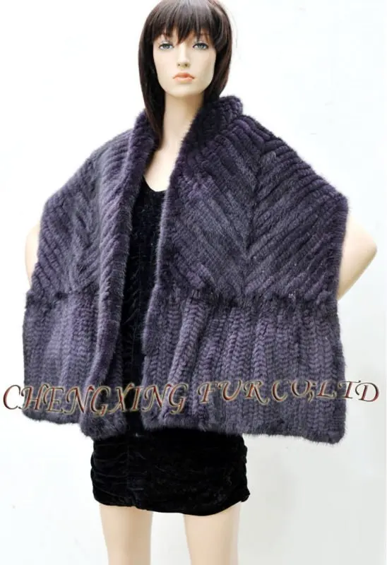 CX-B-M-46A Knit Mink Fur Lady's Shawl ~ DROP SHIPPING