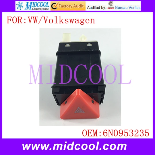 

New Hazard Warning Lamp Switch Emergency use OE NO. 6N0953235 / 6N0 953 235 for VW Volkswagen