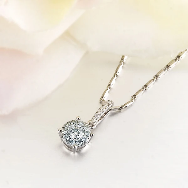 Бренд ZOCAI BRILLIANT LOVE 0,3 CT Алмазный твердый кулон из белого золота 18 K подвески цепочка из серебра 925 пробы D00003