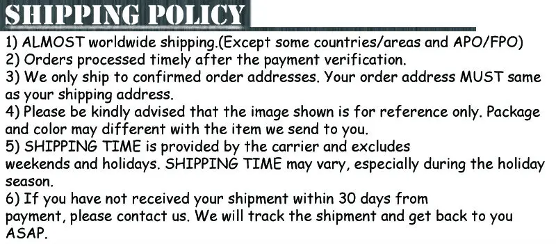 shipping policy