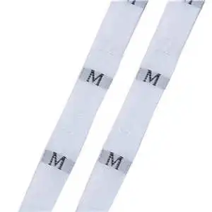 white M DoreenBeads размер этикетки одежда тканые бирки XS-2XL белый черный 32 мм(1 2/") x 12 мм(4/8") 1 рулон(около 400 шт - Цвет: white M