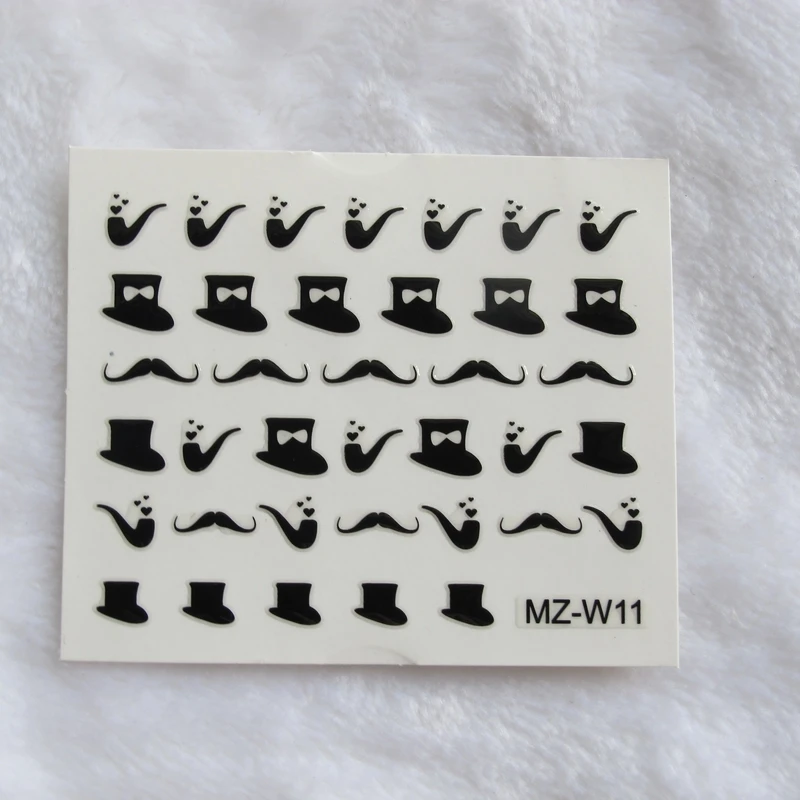 20 листов/партия, Смешанная MZ-W1-MZ-W12 наклейка с милым рисунком для дизайна ногтей