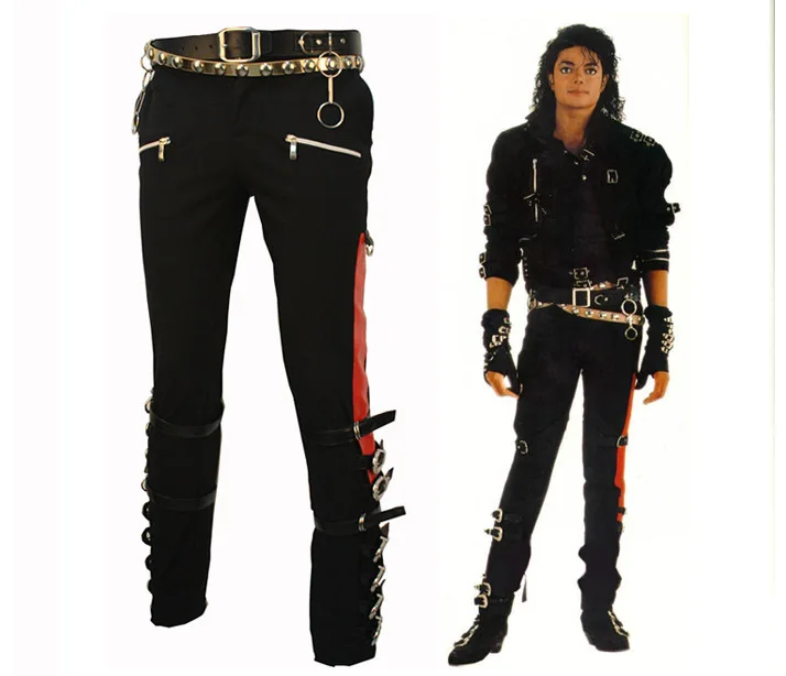 Майкл Джексон MJ PROFESSIONAL ENTERTAINERS BAD мотобрюки брюки для девочек панк черный Пряжка MATEL США стиль
