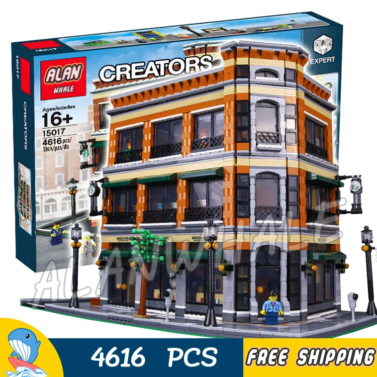 

4616pcs New 15017 DIY Cafe bookstore Model Modular Building series Kit Blocks Gifts Toys Compatible With lego