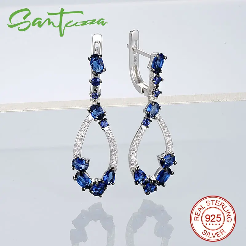 Silver Earrings-E308529BLNZSK925-SV1-W