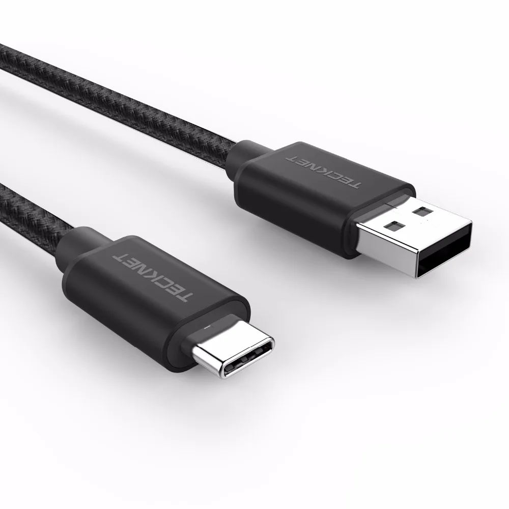 TeckNet 1 м нейлоновый Плетеный USB кабель 3,0 type C нейлоновый кабель для быстрой зарядки USB кабель для передачи данных для huawei Android мобильный телефон usb зарядный шнур