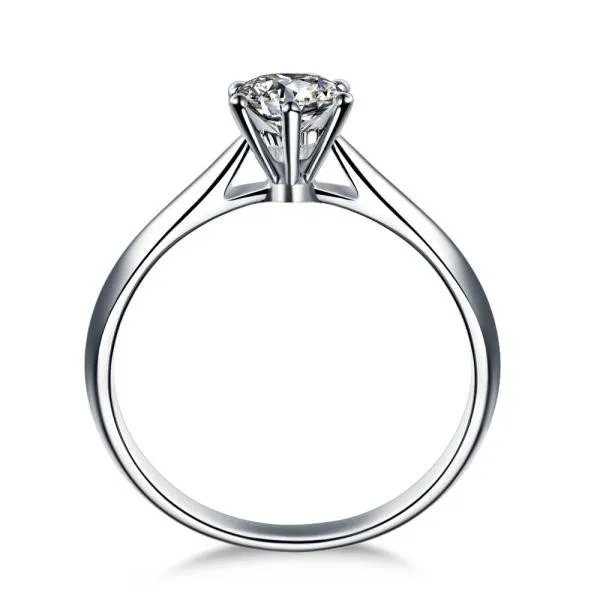 Большое кольцо Dimaond сертифицированное классическое 18 K из белого золота с бриллиантами кольцо для женщин Свадебное Кольцо сертификат ювелирные изделия подарок на день Святого Валентина