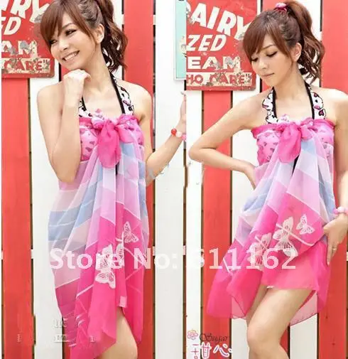 top quality 10pcs women's Chiffon Swim Wear/Beach scarves/Swimwear/Bikinis/Colorful random/Mix order
