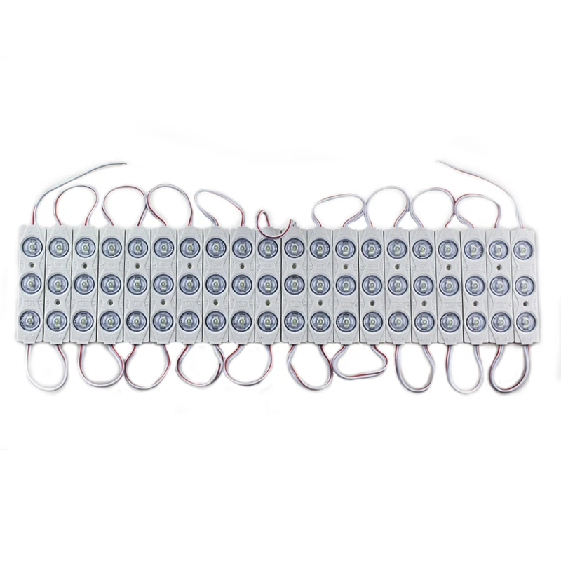 500pcs/lot Utral Bright 2835 3 LED Module 12V Waterproof IP65 For LED Channel Letter Advertising Design With lens, 84mm*18mm