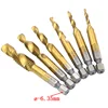 De titanio M2 mano taladro Bits vástago hexagonal HSS tornillo espiral punto hilo métrica macho M3 M4 M5 M6 M8 m10 ajuste de acero de Metal ► Foto 3/3