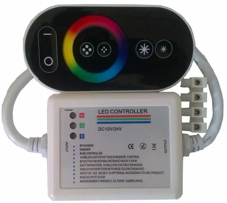 Светодиодный RGB сенсорный контроллер; DC12-24V вход; 6A* 3CH выход