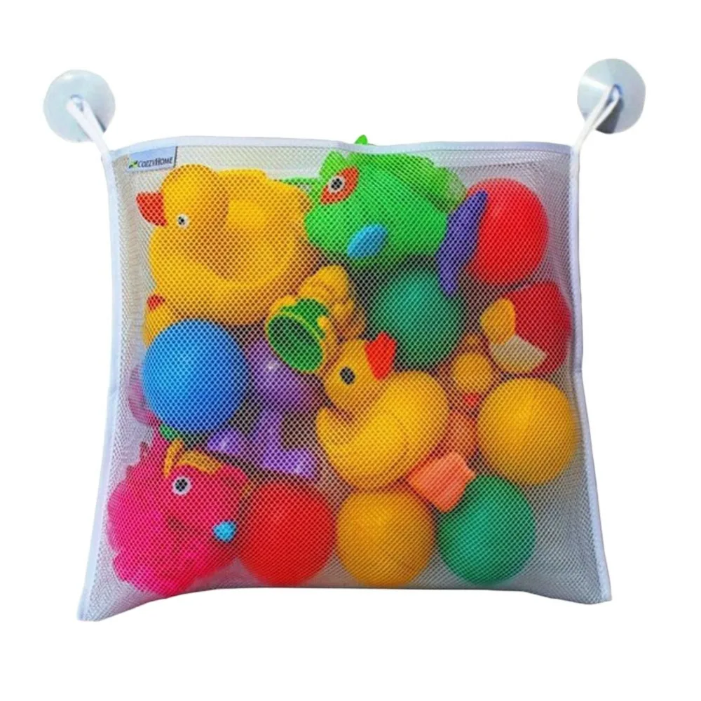 Folding Baby Bathroom Hanging Mesh Bath Toy Storage Bag Net Suction Cup