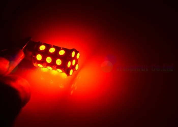 Autoec автомобиля Фары заднего хода LED автолампы T20 W21W W21/5 Вт 7440 7443 27 LED SMD5050 195lm синий желтый красный белый 50 шт.# ld06