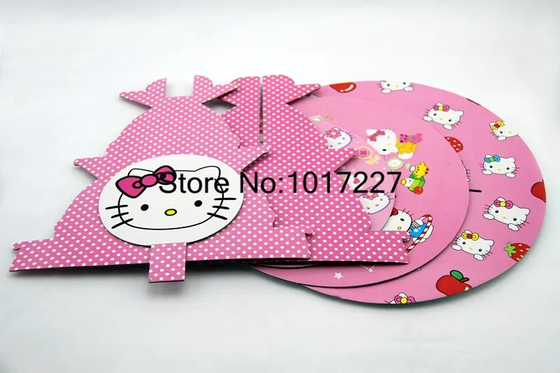 Высокое качество 1 комплект мультфильм рисунок «Hello Kitty» рождения душа ребенка партия картон кекс стенд провести 24 кексы aw-1004