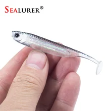 SEALURER fishing Lure 6pcs/lot Soft Lure 2.2g/7.5cm for Fishing Shad Fishing Worm Swimbaits Jig Head Soft Lure Fly Fishing Bait