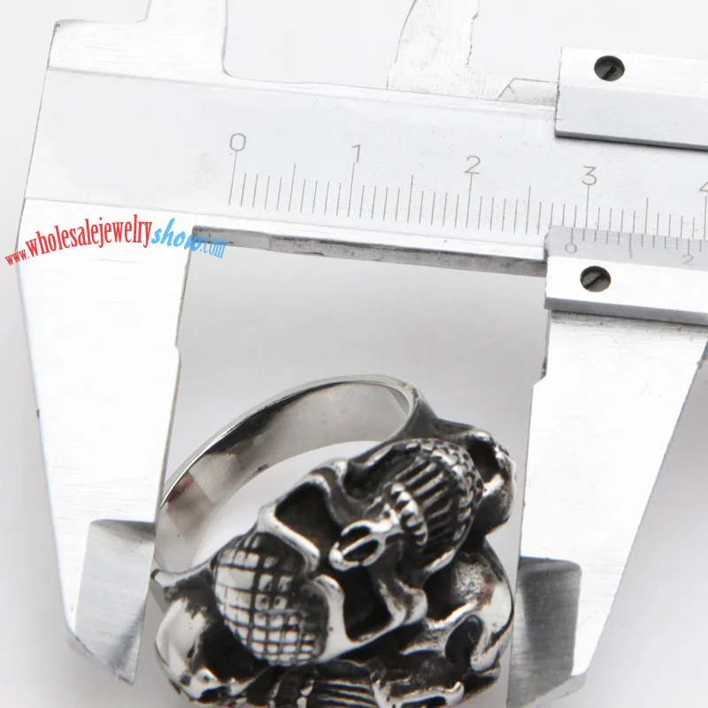 Multi-head Skull Ring Steel Jewelry for Men
