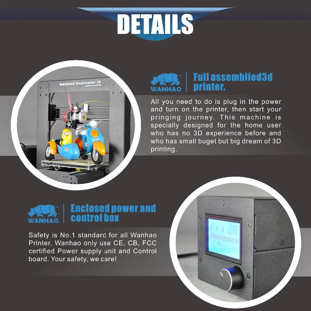 Дешевый стабильный качественный Wanhao 3d принтер I3 V2.1 FDM 3d принтер в сборе