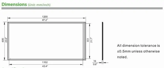 68 Вт Регулируемая яркость Светодиодные панели 120x60 мм 4300lm ce и rohs pf> 0.9+ питания адаптер+ 4-ключ затемнения РФ дистанционный пульт