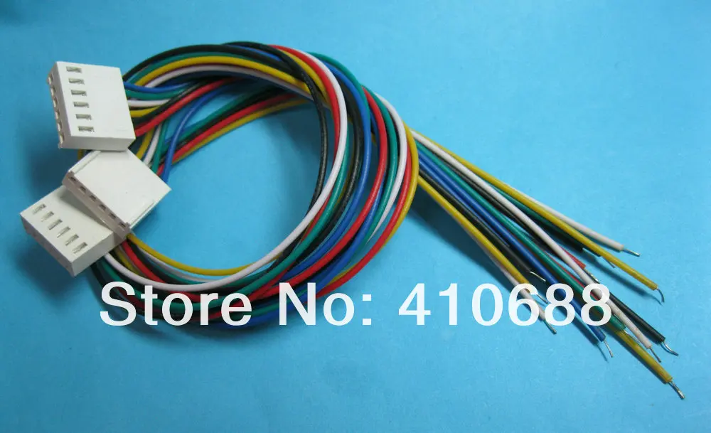 1000 шт. 2510 шаг 2,54 мм 6 Pin Гнездовой разъем с 26AWG 300 мм приводит кабель
