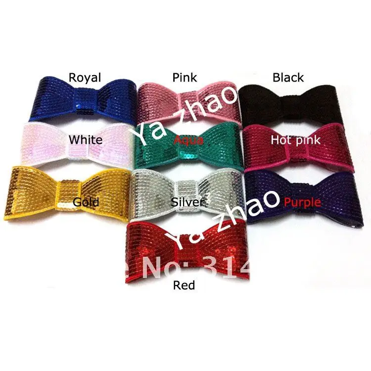 5`` Embroideried sequin bows 60pcs/lot