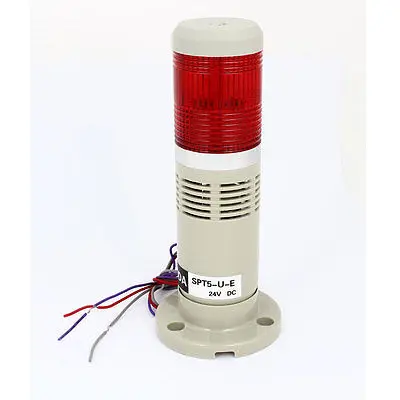 Красный Промышленные Сигнальная Колонна Стек Индикатор Лампы Зуммер 90dB DC 24 В/12 В