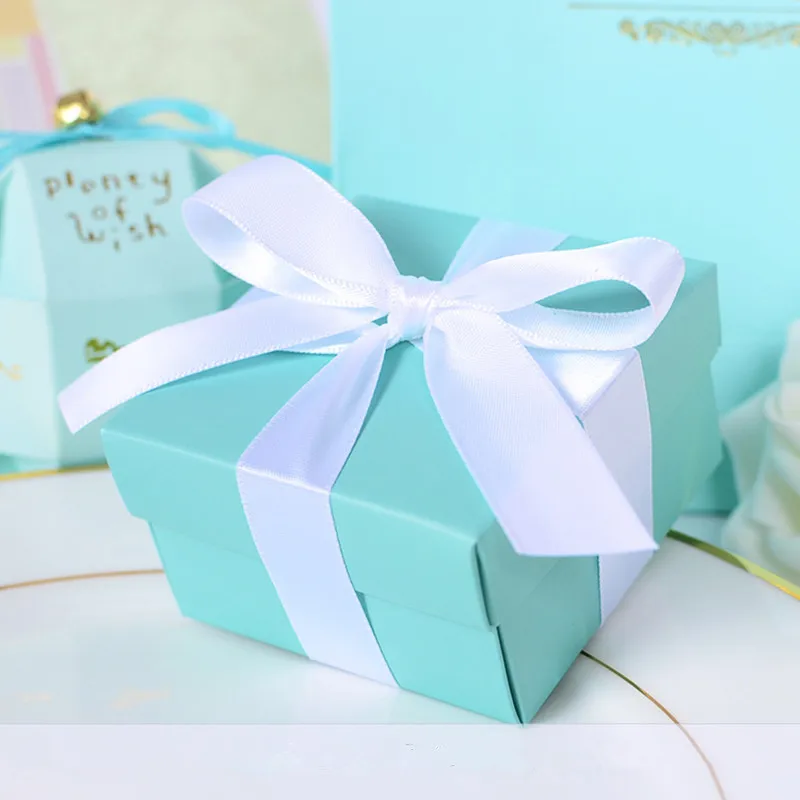 

20pcs/lot T Blue Theme Wedding Party Favors Blue Candy Gift Box Sweet Boxes Mariage Decoration Marriage Casamento