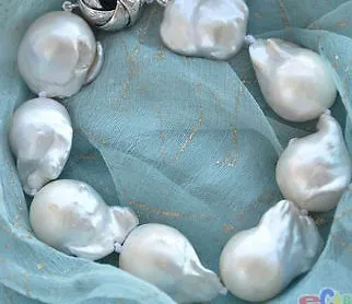 Wholesale_jewelry_wig$ " 20 мм БЕЛЫЙ БАРОККО КЕШИ REBORN ЖЕМЧУЖИНА БРАСЛЕТ