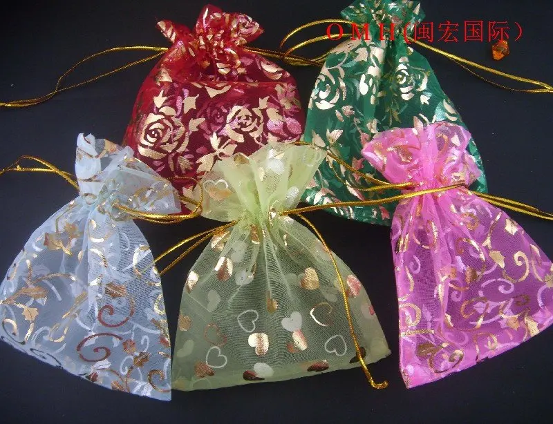 Omh Whole 50pcs 10x15cm 10color Mix Chinese Christmas Wedding 100pcs Lot Mixed Nice Chinese Voile Gift Bags Christmas Bag Wedding 12x10cm Bz03