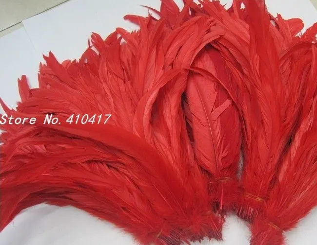 Shipping100pcs 14-16 ''/Размеры: 35-40 см Красного цвета хвостовые перья птиц украшения оптом