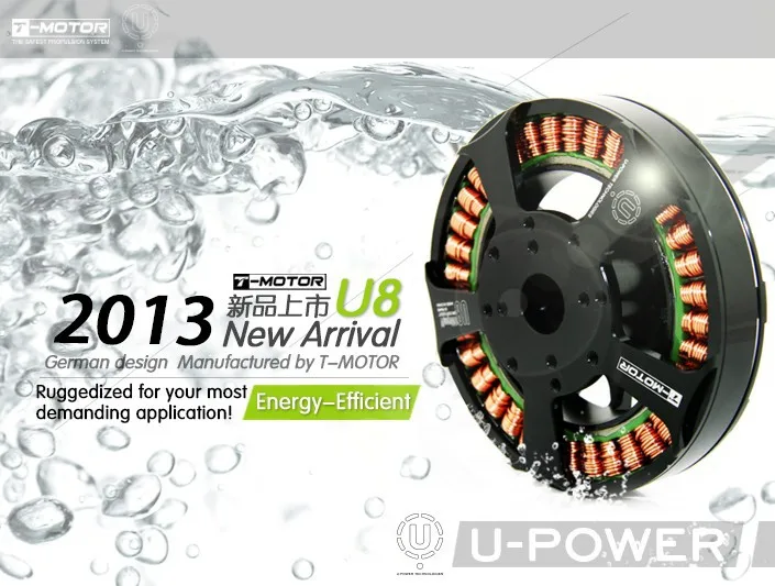 T-Motor Tiger одиночный бесщеточный мотор U8 100KV 6-12S для RC квадрокоптера гексакоптера БПЛА Dornes вертолет мультироторы