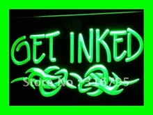 I316 OBTENER ENTINTADAS Tattoo Piercing Shop LED Neon Light Sign On/Off 7 Colores