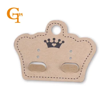 

Brown kraft paper jewelry hang tags,imperial crown necklace paper tags, earring display card price swing labels tags stock