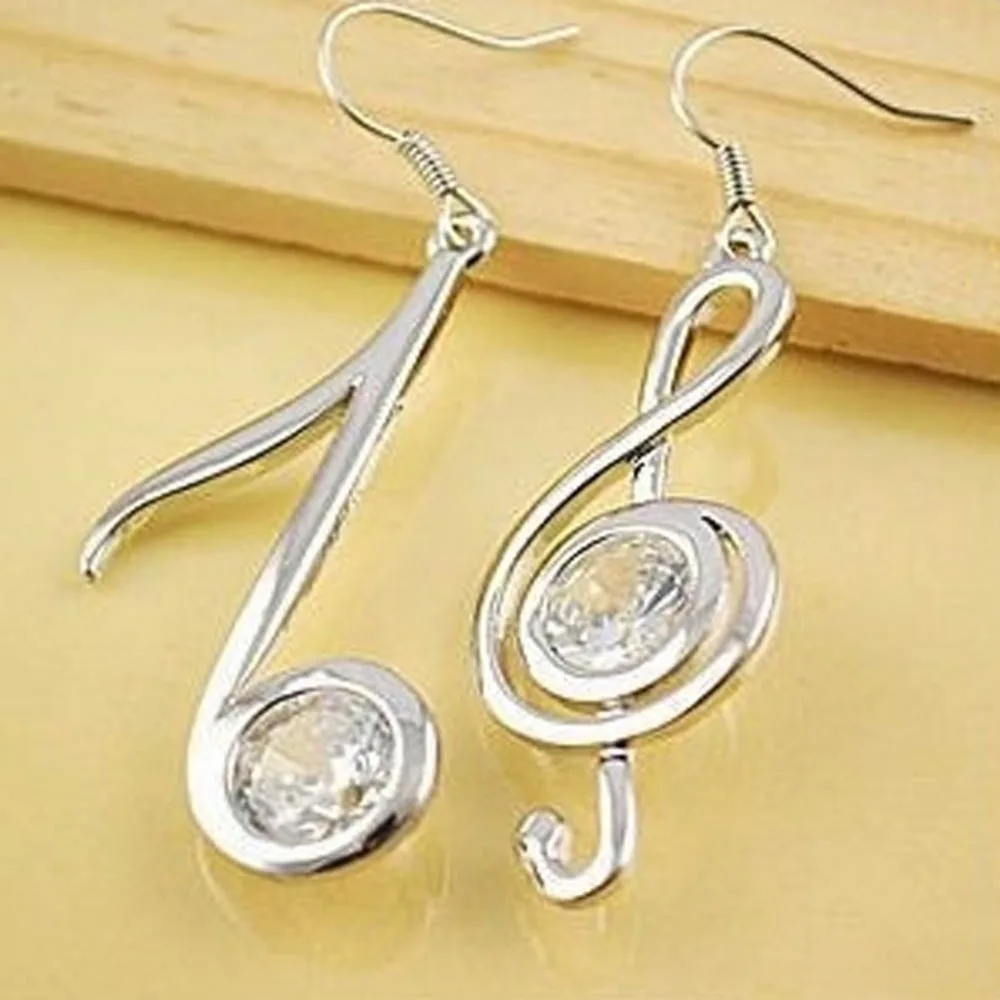 2017 Charming Jewelry Elegant Asymmetric Musical Notes Lively Zircon