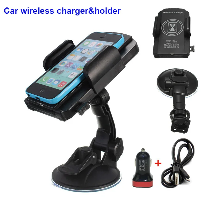 Car Phone Qi Wireless Charger Dock Stand Holder Mount for