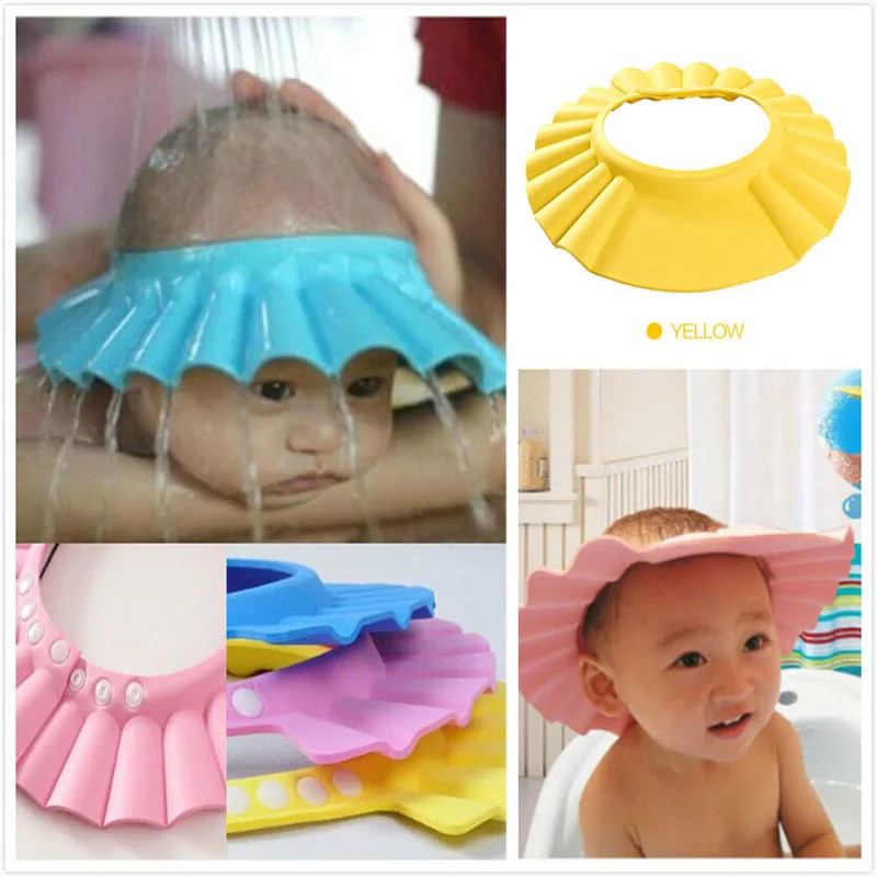 New Year Baby Adjustable Shower Cap Shampoo Hat Baby Girl Boy Kids Bath Shampoo Cap Sombreros Tapa Protect Ear Wash Hair Cap Hat