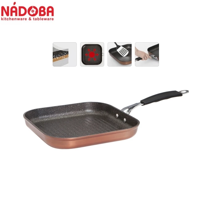 Grill pan with non-stick coating 26x26 cm NADOBA series MEDENA | Дом и сад