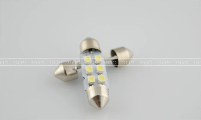 500 шт./лот гирлянда 1210/3528 6smd 6LED 6 SMD LED 31 мм 36 мм 39 мм 42 мм белый 3528 smd 6 светодиодных салона на крыше купол Географические карты лампочки