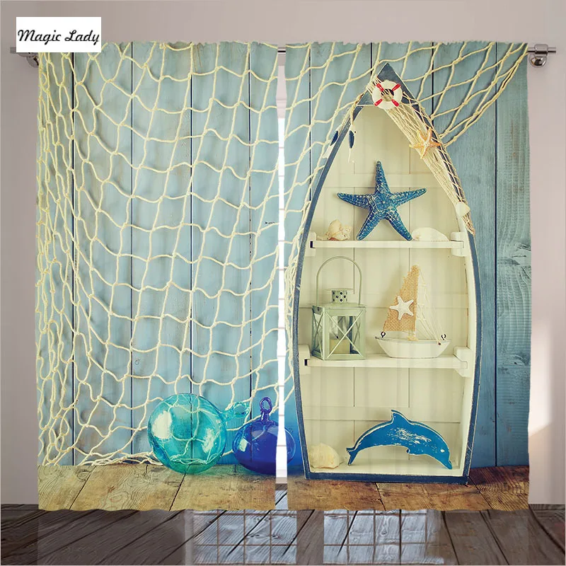 Curtains Curtains Living Room Bedroom Nautical Boat Aquatic Sea Picture