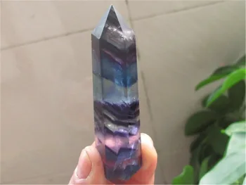 

65g TOP NATURAL Bright-coloured FLUORITE CRYSTAL DT WAND POINT