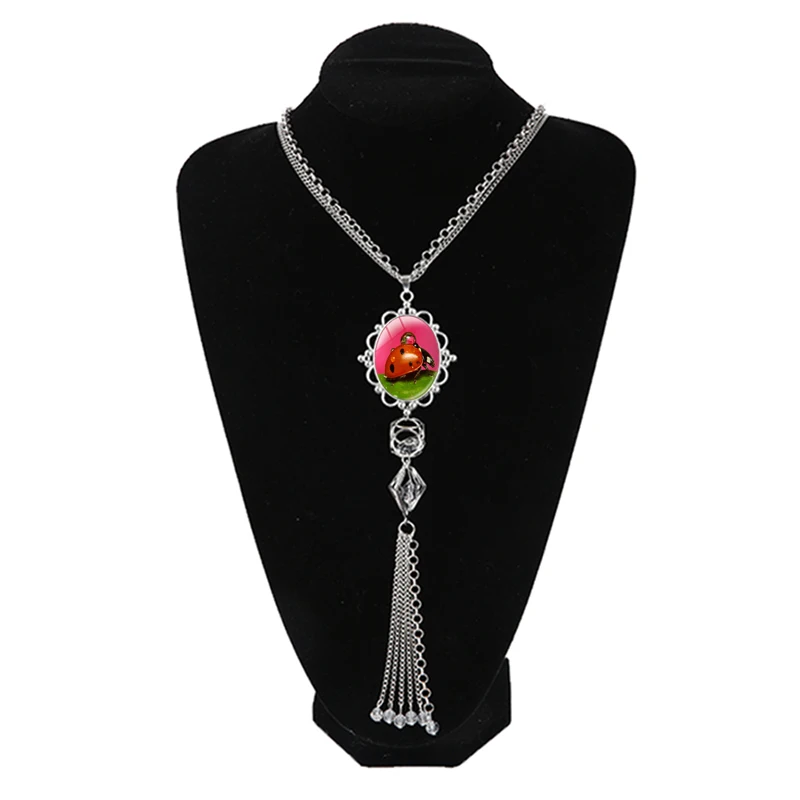 Подвеска в виде божьей коровки длинная цепочка для свитера насекомые животные
