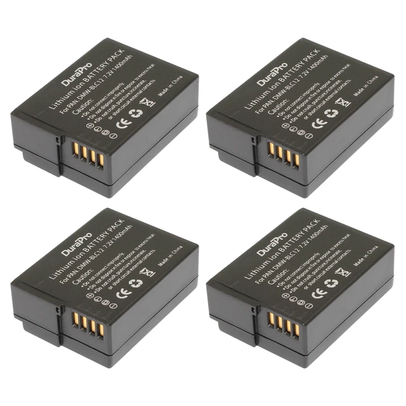 

DuraPro 4 Pcs DMW-BLC12 DMW BLC12 DMWBLC12 Battery for Panasonic DMW-BLC12E DMW-BLC12PP FZ200 FZ1000 DMC-G5 DMC-G6 GH2 V-LUX4 G5