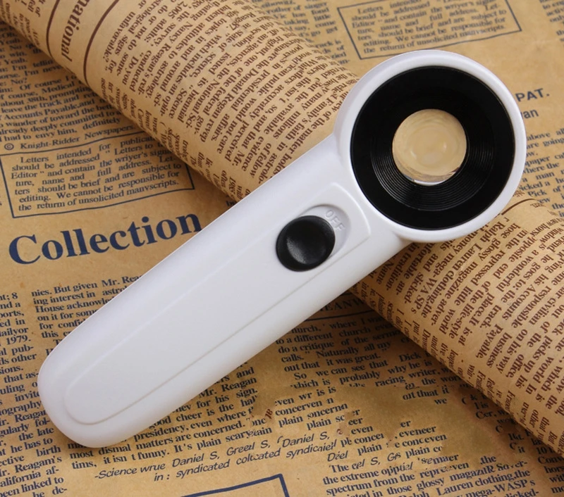Hand hold Pocket Magnifier illuminated magnifying glass Loupe 20x 21mm