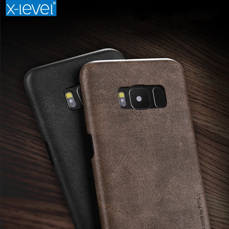 X-Level для Samsung S8 Роскошный ультра тонкий ретро кожаный ТПУ силиконовый чехол