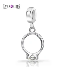 Anillo de bodas Cuelgan El Grano Del Encanto 100% de la Plata Esterlina 925 Granos Del Encanto Adapta Pandora Charms Pulsera Europea M